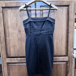 Laundry by Shelli‎ Segal Black Silk Blend Strapless Dress Size 6